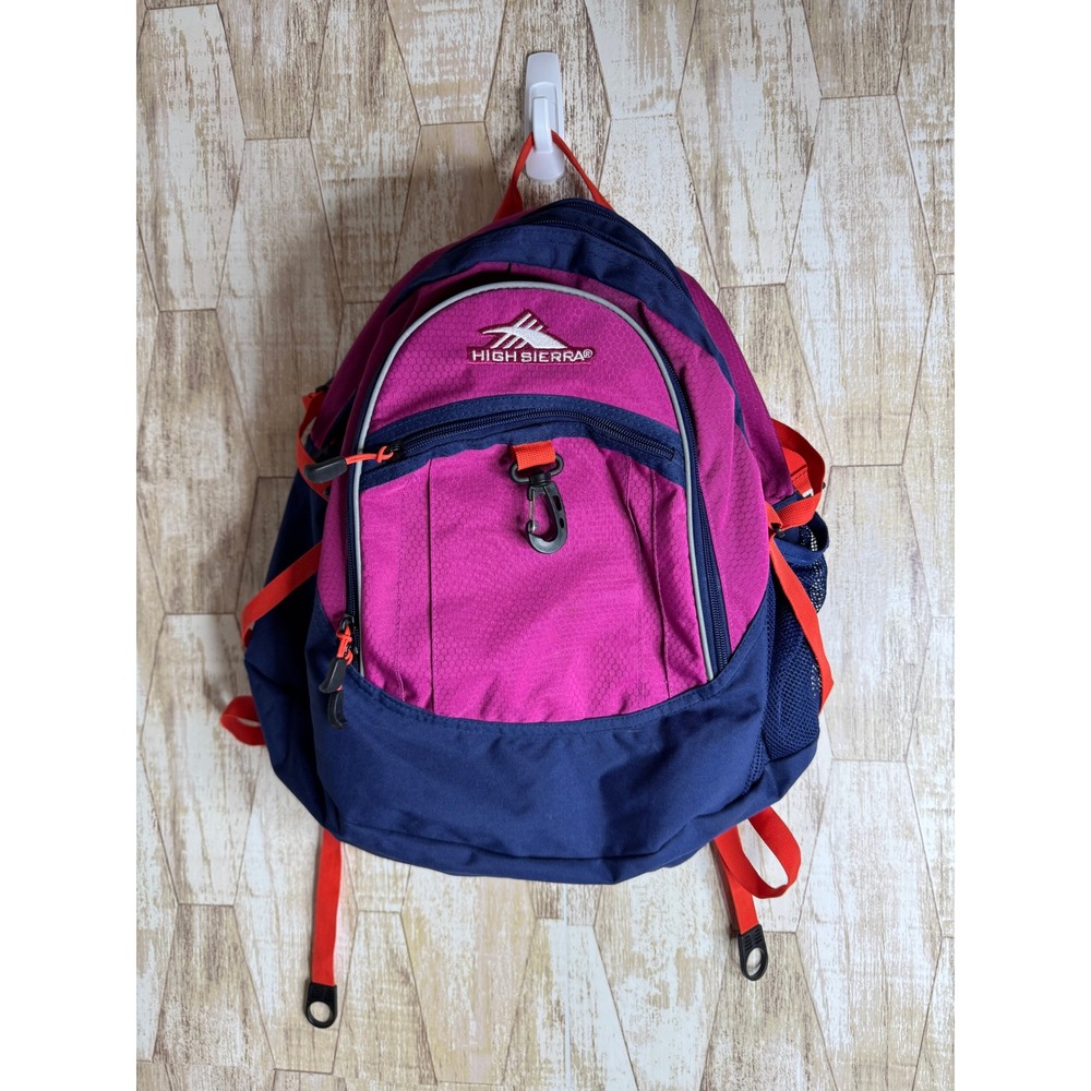 High‎ Sierra Suspension Strap System Backpack Pink Navy Blue School Travel Bag